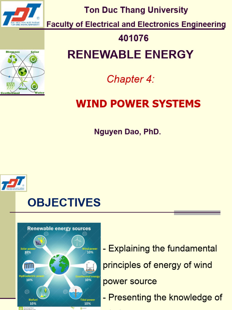 CHAPTER 4 - WIND POWER SYSTEMS Autosaved | PDF | Wind Power | Wind Turbine