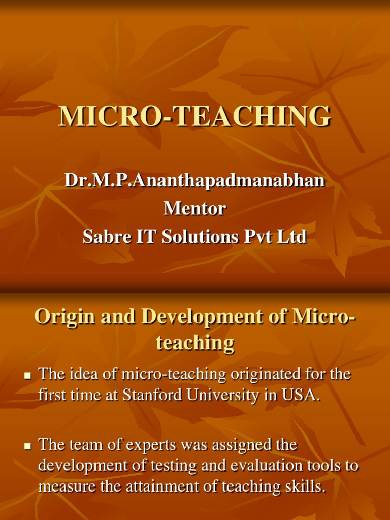 assignment on micro teaching pdf