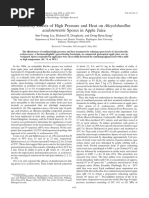 Inhibitory Effects of High Pressure and Heat On Alicyclobacillus