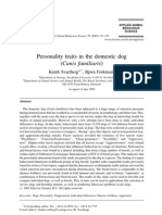 Personality Traits in the Domestic Dog (Canis Familiaris)