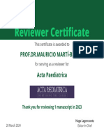 Reviewer Certificate 2023