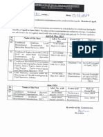 Examianatin Calender For The Month of April To June-2024