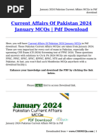 January 2024 Pakistan Current Affairs MCQs in PDF Download