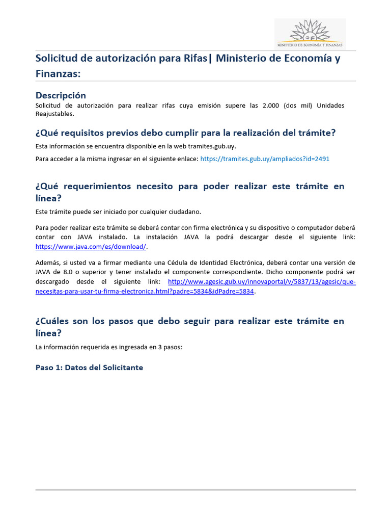 24918631MEF-DNLQ-Instructivo 2018 - Solicitud de Autorizacin para Rifas ...