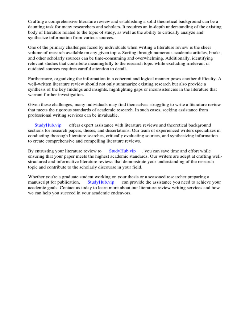 Literature review and theoretical background pdf literature review