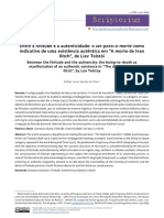 Entre A Finitude e A Autenticidade o Ser-Para-A-Mo