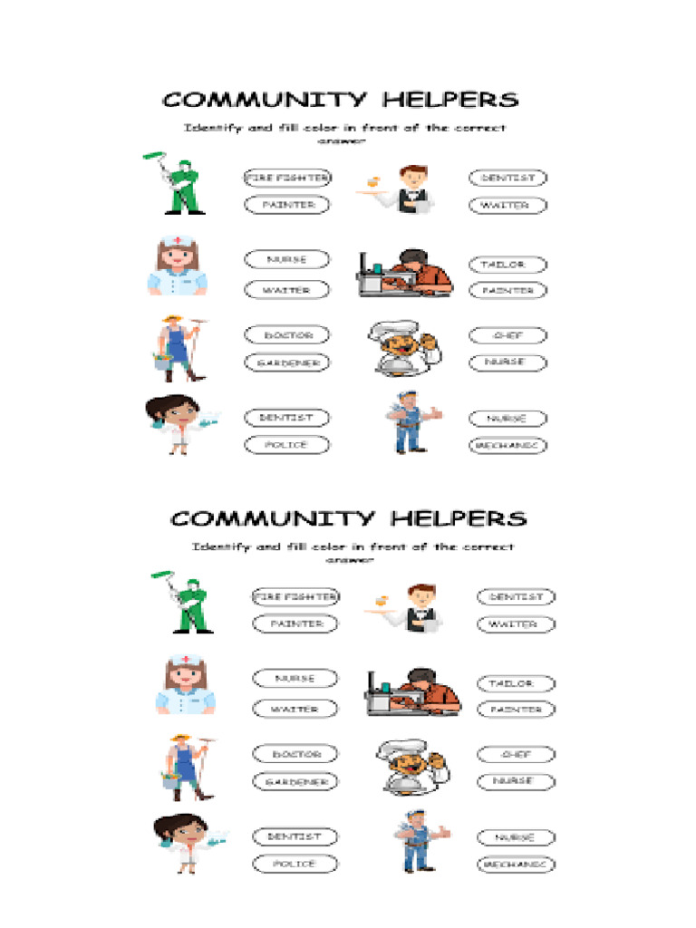 Community Helpers Activity | PDF