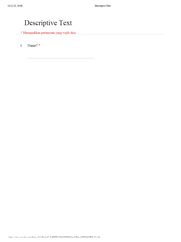 Descriptive text google formulir pdf verb linguistics