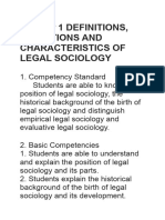 Sosiology of Law-Chapter 1 Definition, Definition and Characteristics of The Sociology of Law