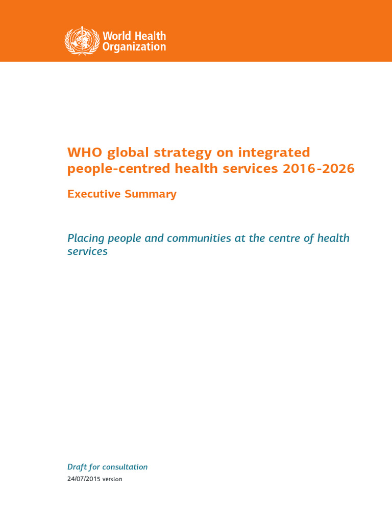 WHO Integrated People-Centred Health Strategy | PDF | Health Care ...
