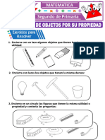 Clasificacion de Objetos Por Su Propiedad para Segundo Grado de Primaria