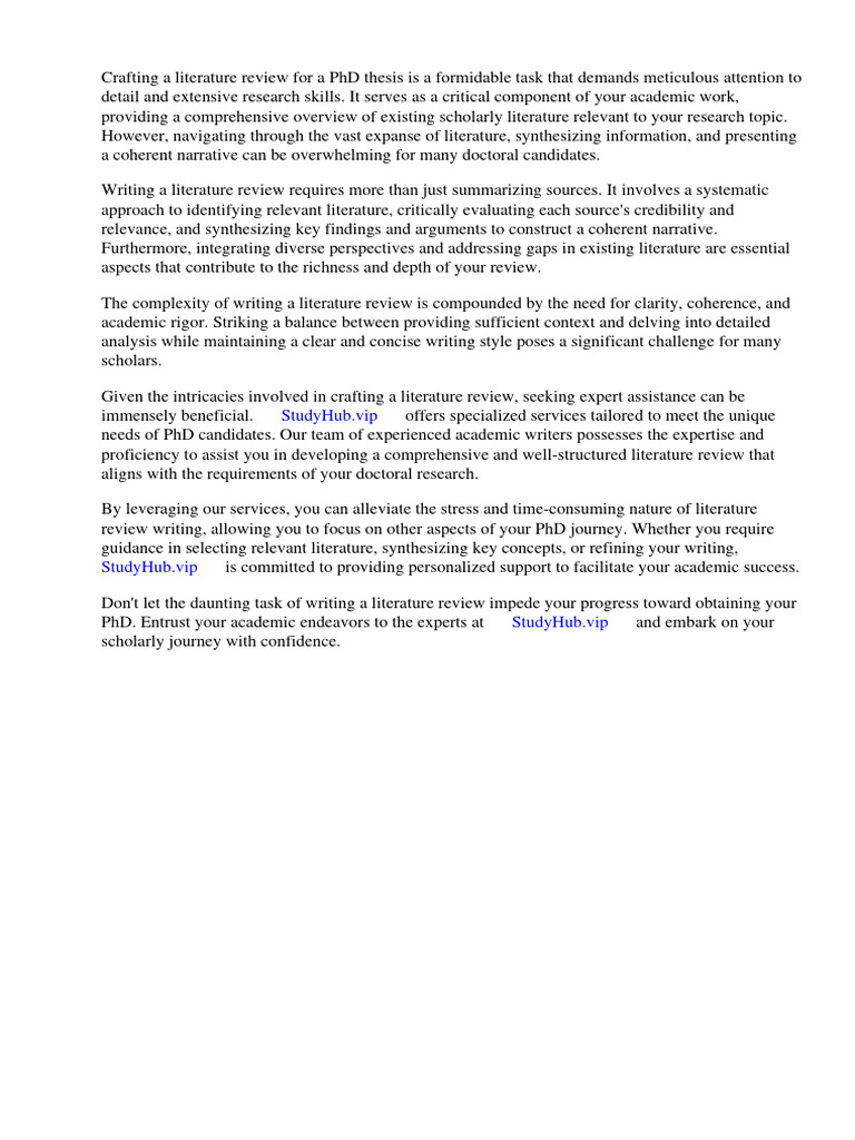 How To Write Literature Review For PHD Download Free PDF Thesis