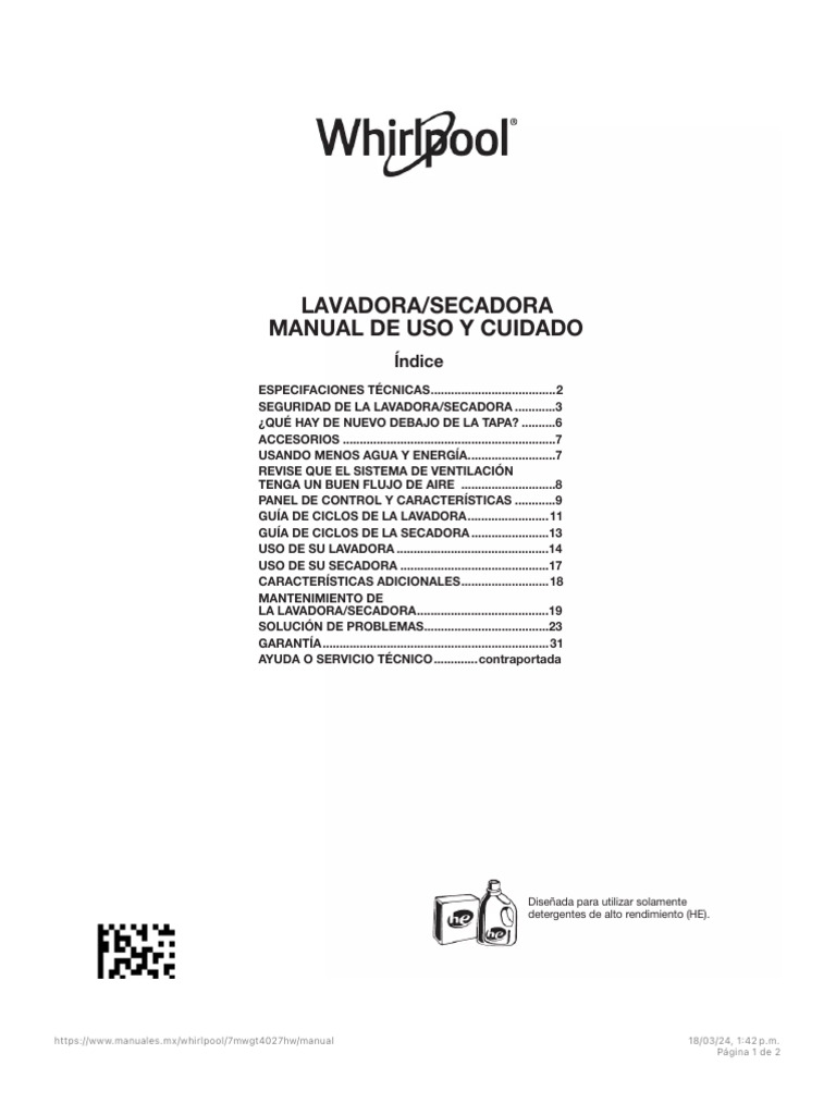 Www Whirlpool Com Manual En Espanol