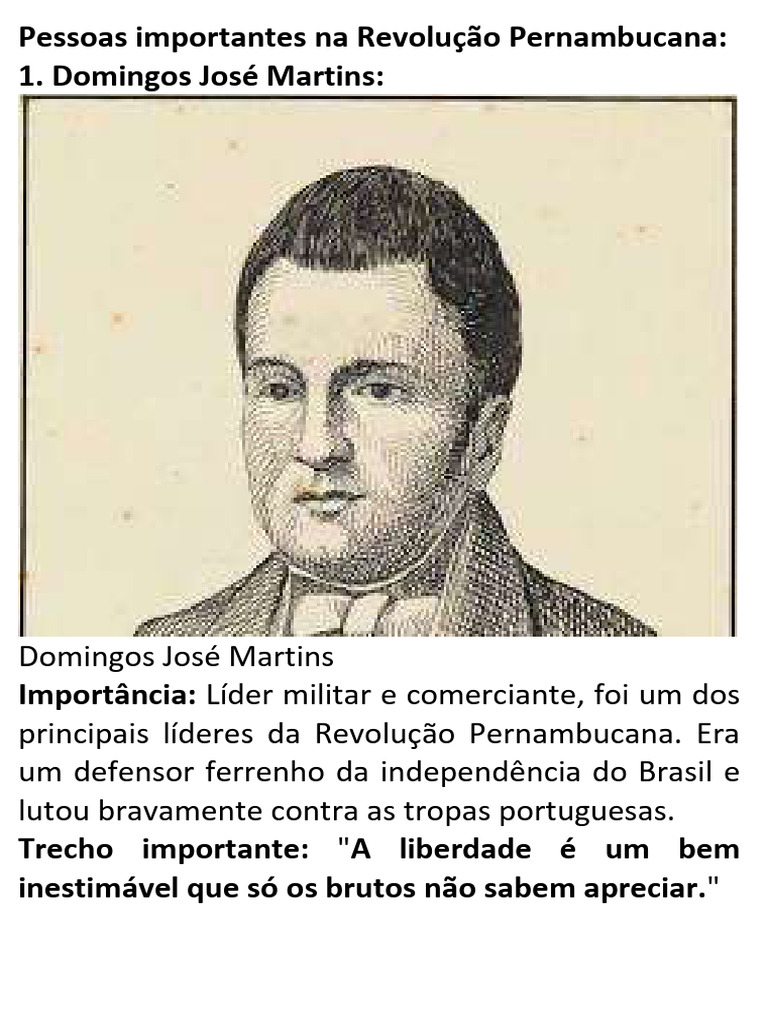 Líderes da Revolução Pernambucana | PDF