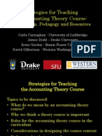 Strategies For Teaching The Accounting Theory Course:: Curriculum, Pedagogy and Resources