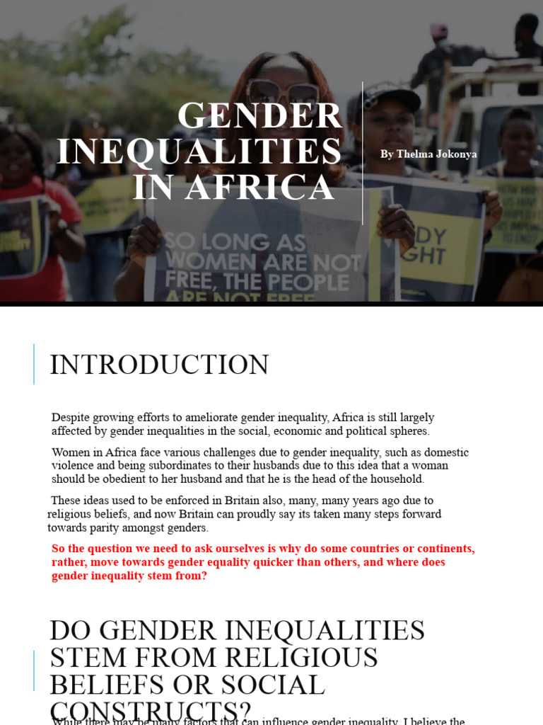 Gender Inequalities in Africa | PDF | Female Genital Mutilation | Child ...