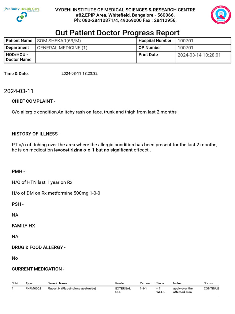 Itchy Rash and Dermatitis Case Report | PDF | Allergy | Health Sciences