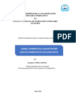 Conseil Supérieur de La Magistrature (Gestion Administrative Des Magistrats)