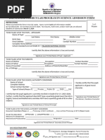 Admission Form For STEM