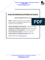 Aviso de Dispensa Eletrônica #02/2024: Criado Pela Lei Municipal N 339/2005