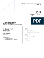 2018 Year 7 in Class Test