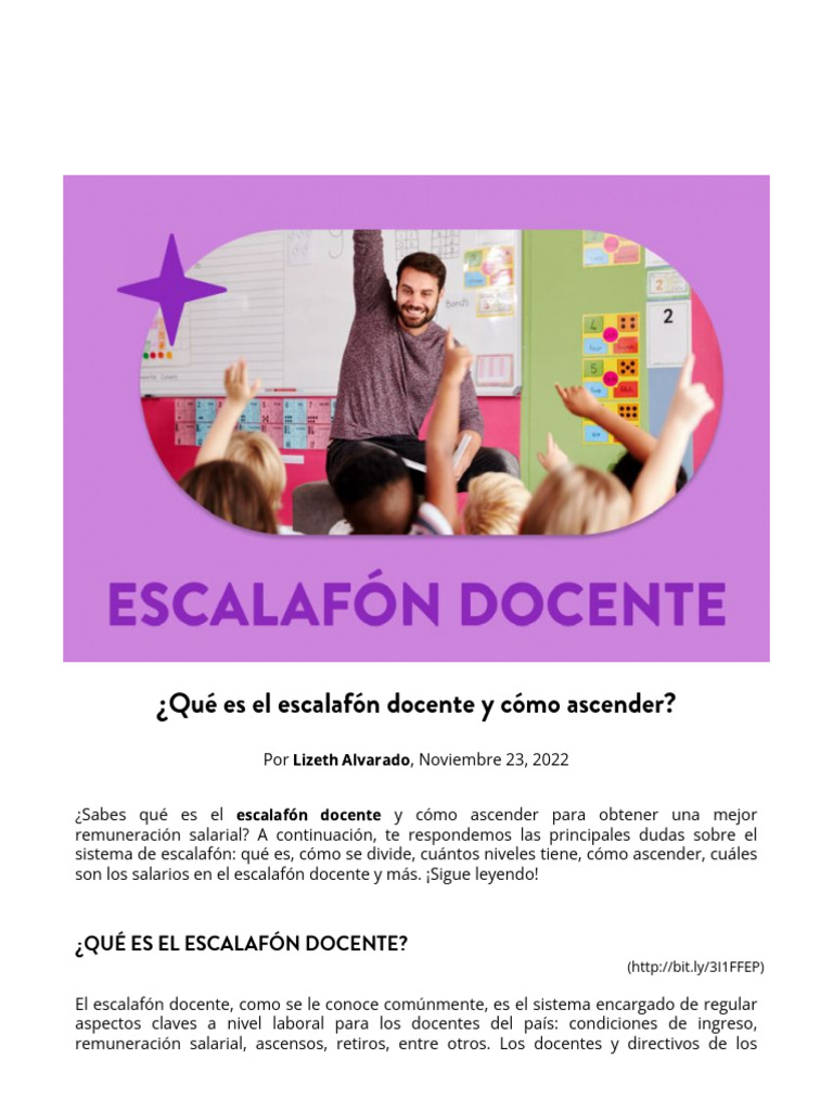 ¿Qué Es El Escalafón Docente y Cómo Ascender - Poliverso Blog | PDF