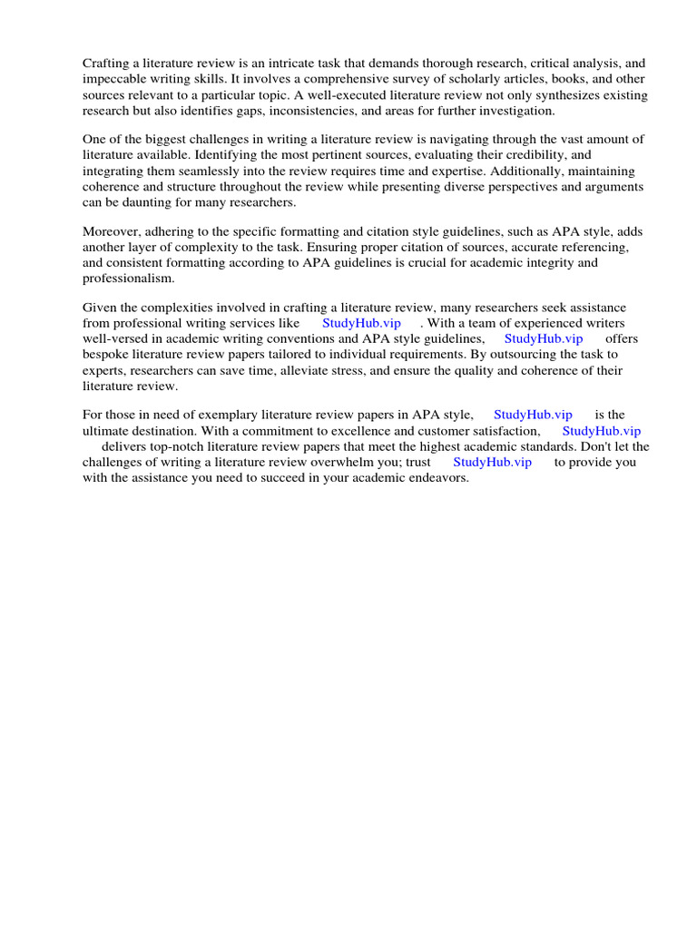 Sample Literature Review Papers Apa Style | PDF | Apa Style | Methodology