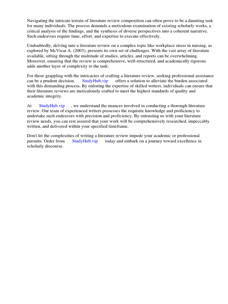 Mcvicar A. (2003) - Workplace Stress in Nursing A Literature Review ...