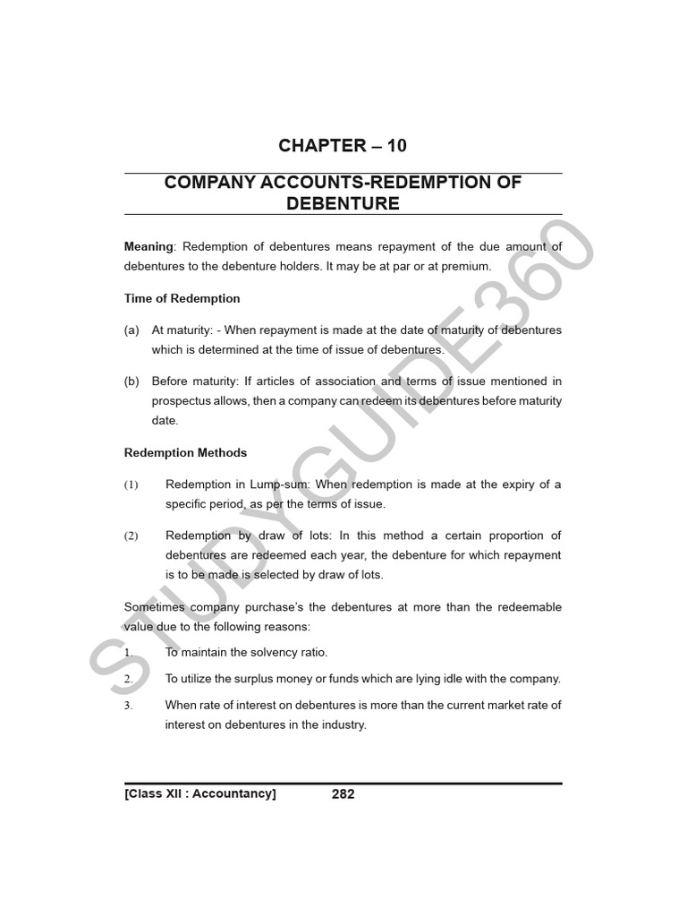 Class 12 Accounts Notes Chapter 10 Studyguide360 | PDF | Securities ...