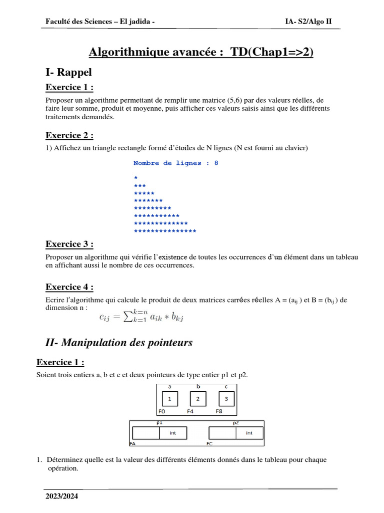 Algorithmes avancés en algorithmique | PDF | Informatique | Informatique
