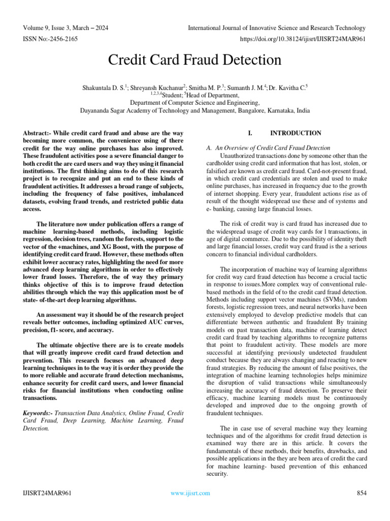 Advanced Deep Learning for Credit Card Fraud Detection | PDF | Machine ...