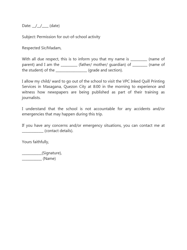 HOW TO WRITE A PERMISSION LETTER TO GO HOME FROM SCHOOL visual data 7