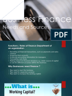 Chapter - Business Finance Needs and Sources