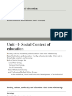 SEM IV Unit - I P-1 - Social Context of Education