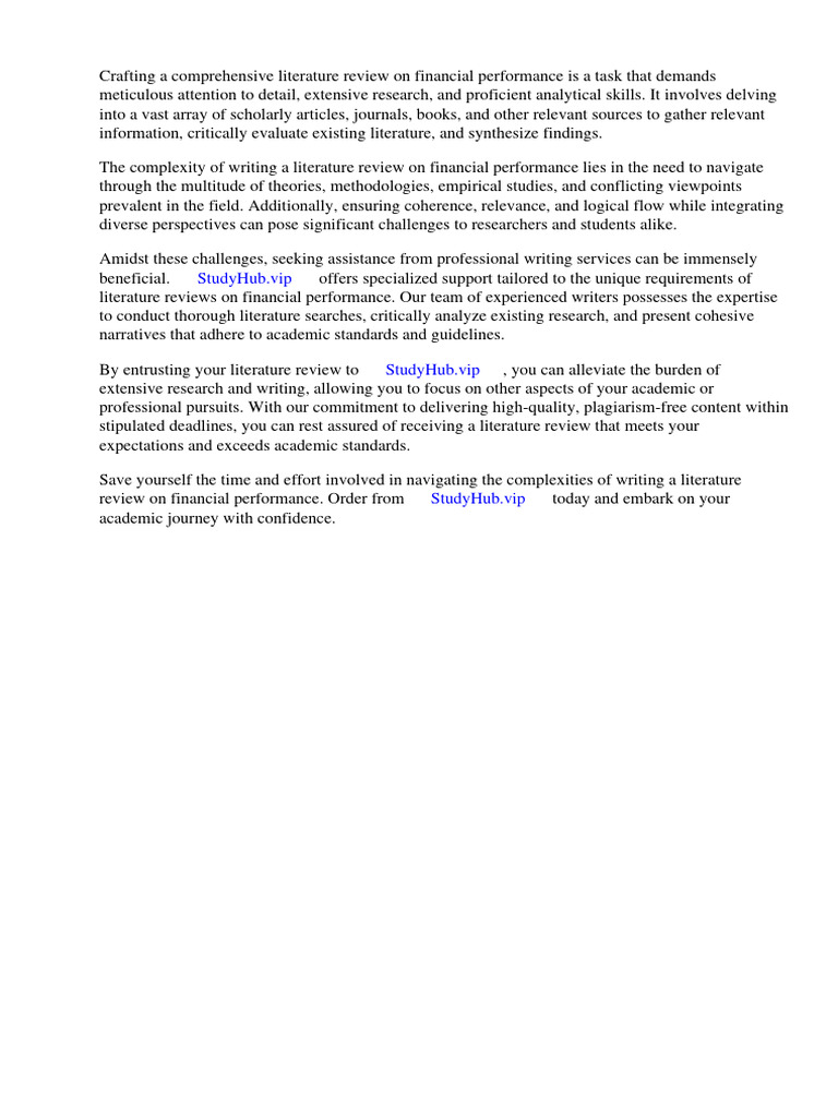 Financial Performance Literature Review | PDF | Corporate Social ...