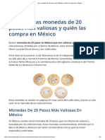Las Monedas de 20 Pesos Más Valiosas y Quién Las Compra en México