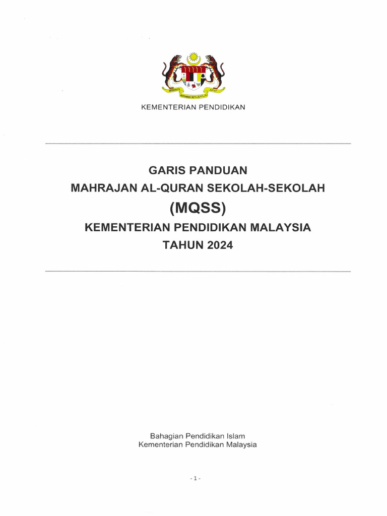 Garis Panduan Mqss Tahun 2024 | PDF