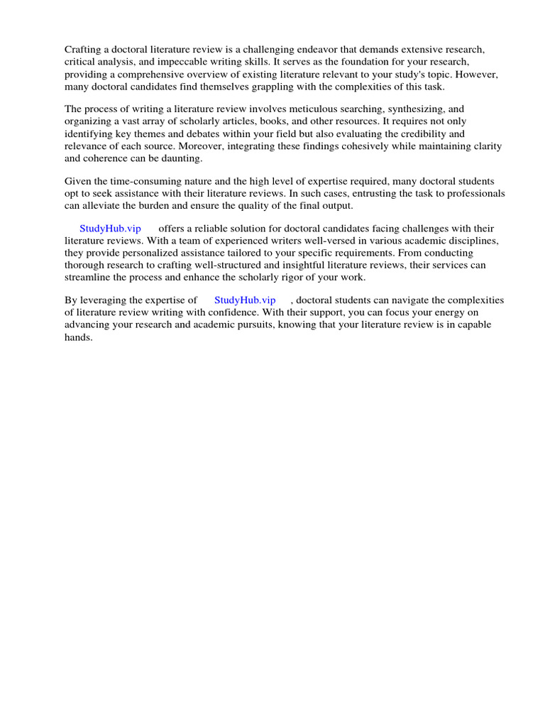 Doctoral literature review pdf thesis literature review