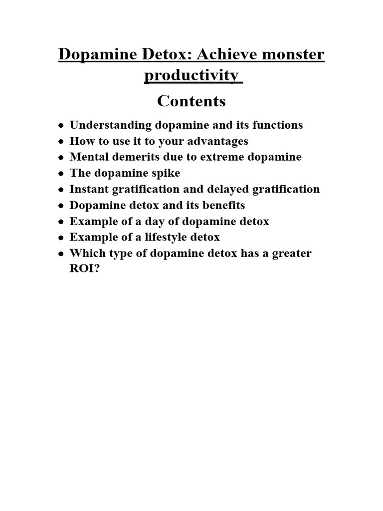 Mastering Dopamine Detox for Productivity | PDF | Dopamine | Motivation