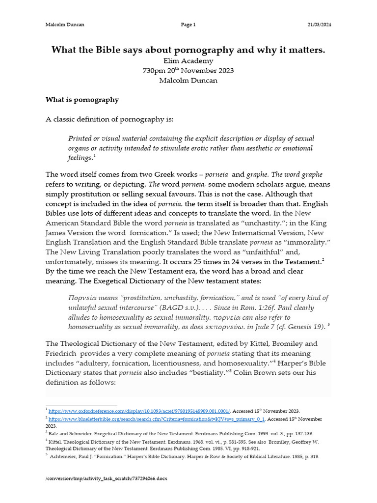 What The Bible Says About Pornography and Why It Matters PDF