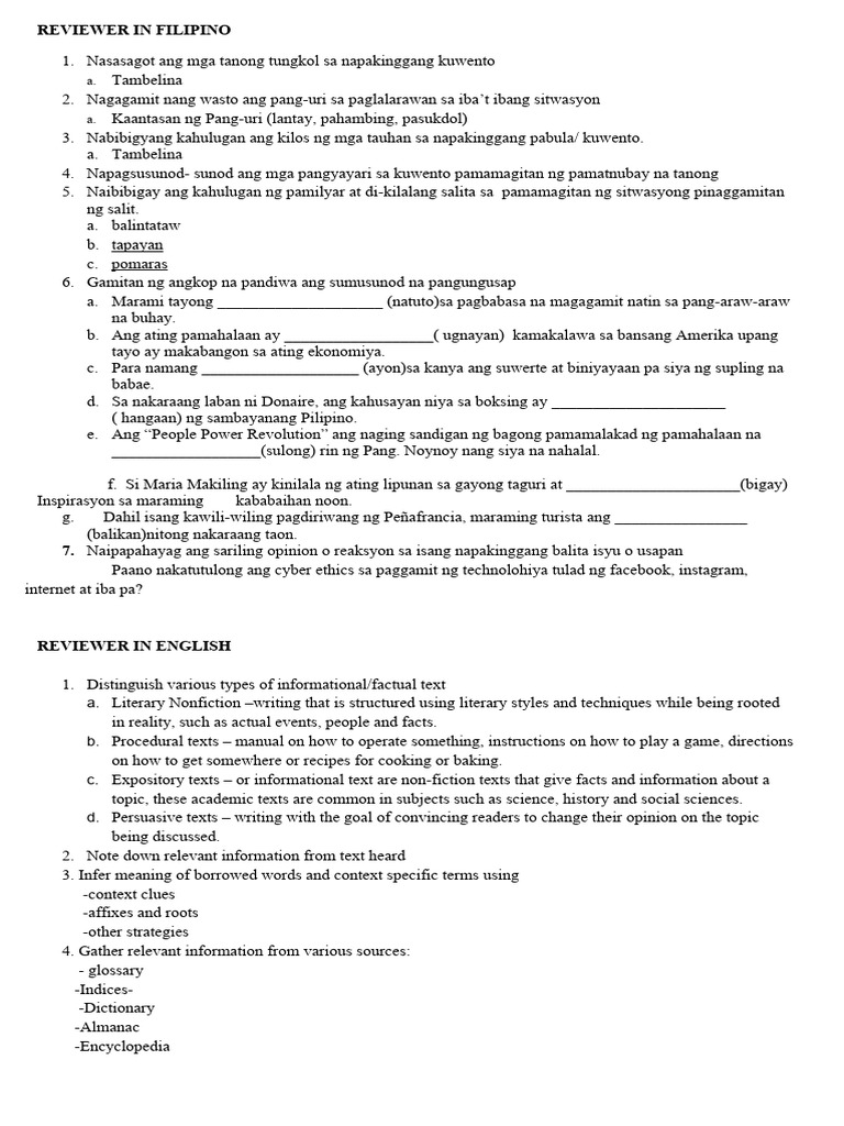 REVIEWER 2ndPT | PDF