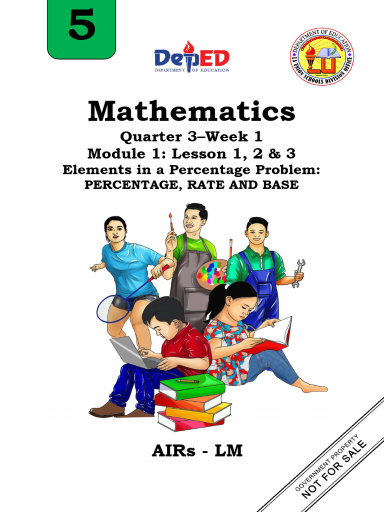 Math 5 Quarter 3 Week 1 Module 1 Final Alona Rivera | PDF | Percentage ...