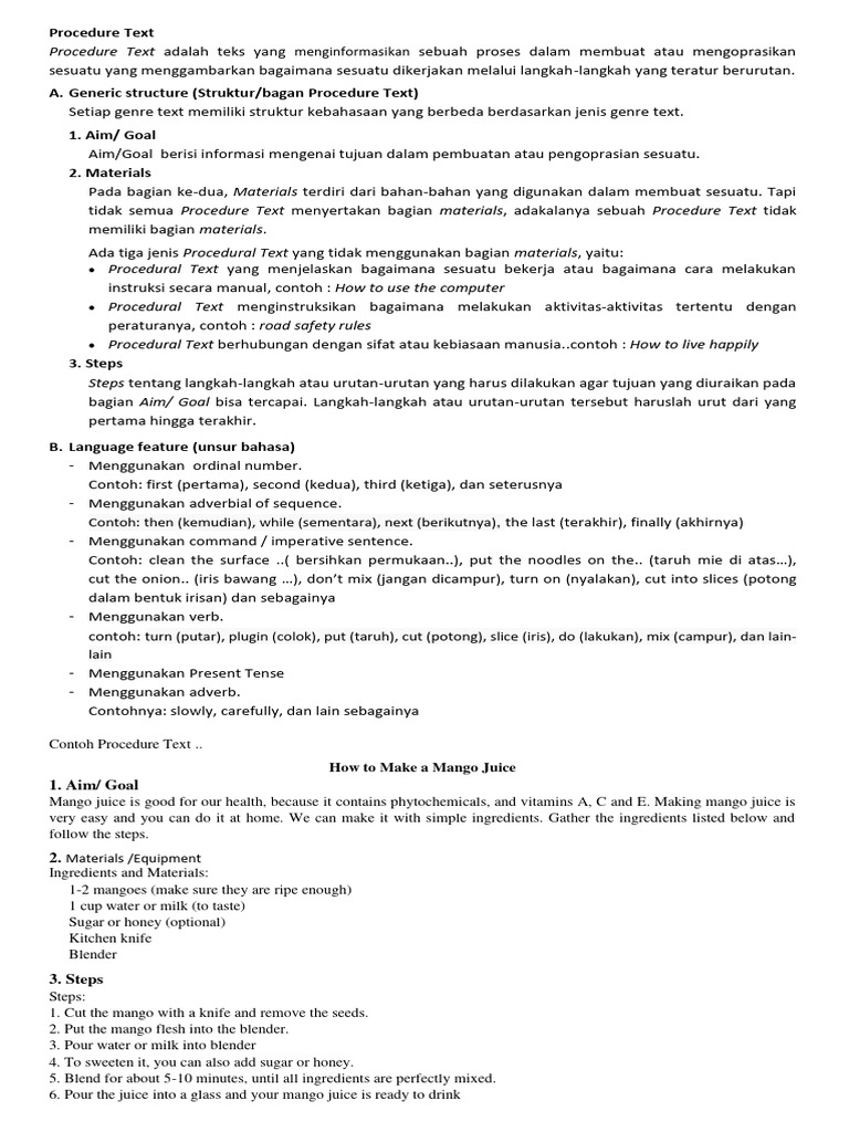 Bahan dalam Teks Prosedur | PDF