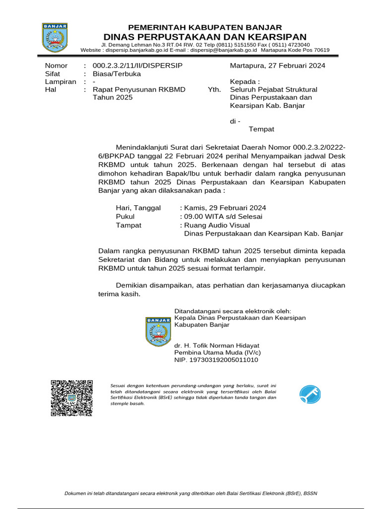 Rapat Penyusunan RKBMD Tahun 2025 | PDF