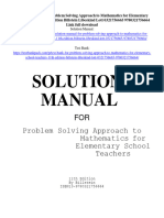 Solutions Manual: FOR Problem Solving Approach To Mathematics For Elementary School Teachers