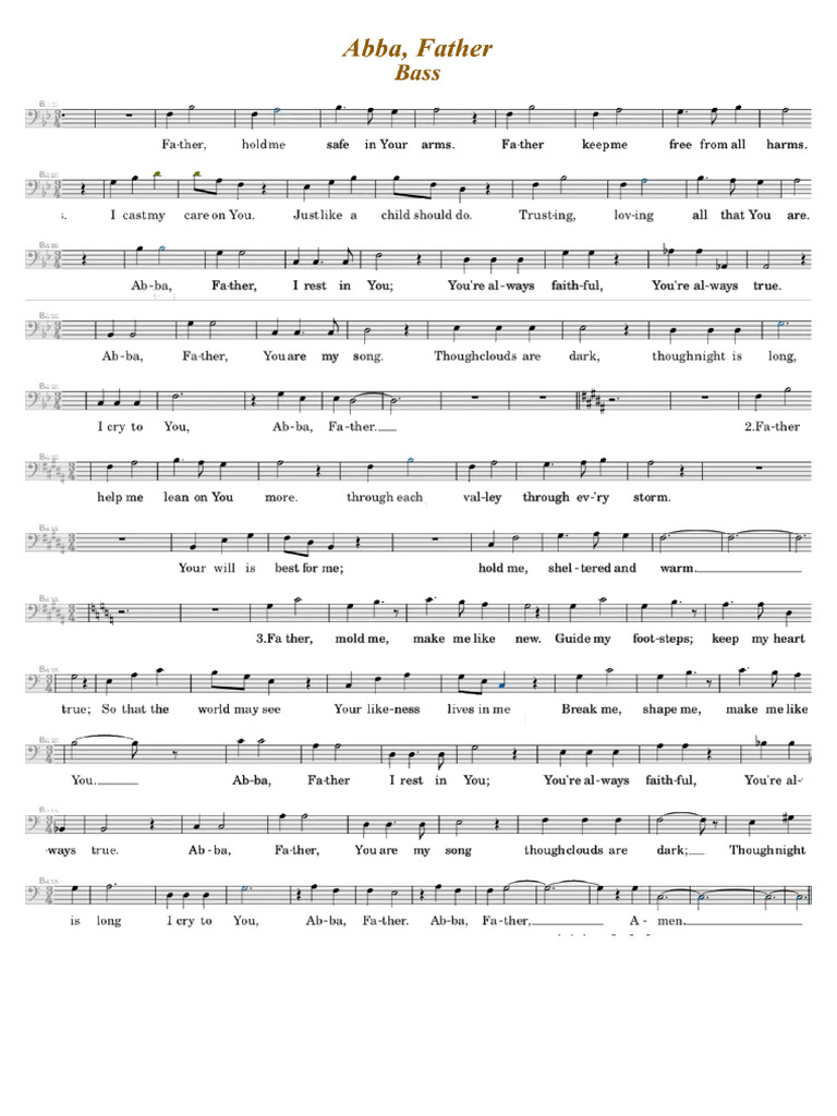 Abba Father Bass Pdf