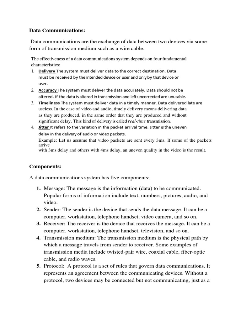 Data Communications and Components | PDF | Duplex (Telecommunications ...
