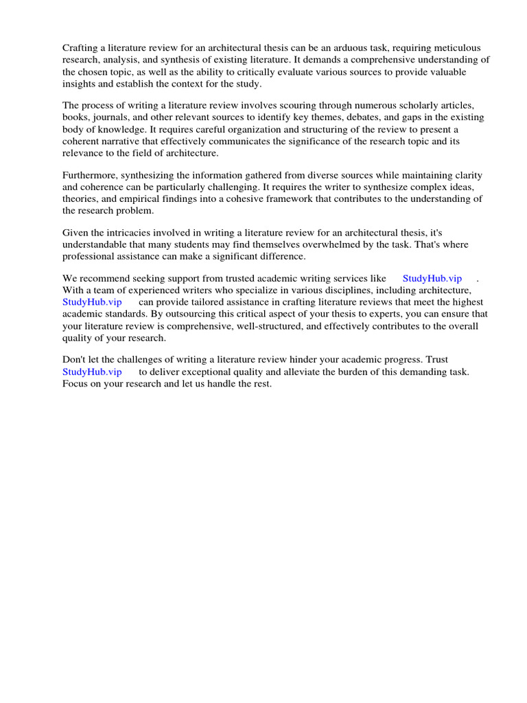 Review of related literature architectural thesis pdf literature