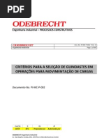 Critérios para seleção de Guindastes