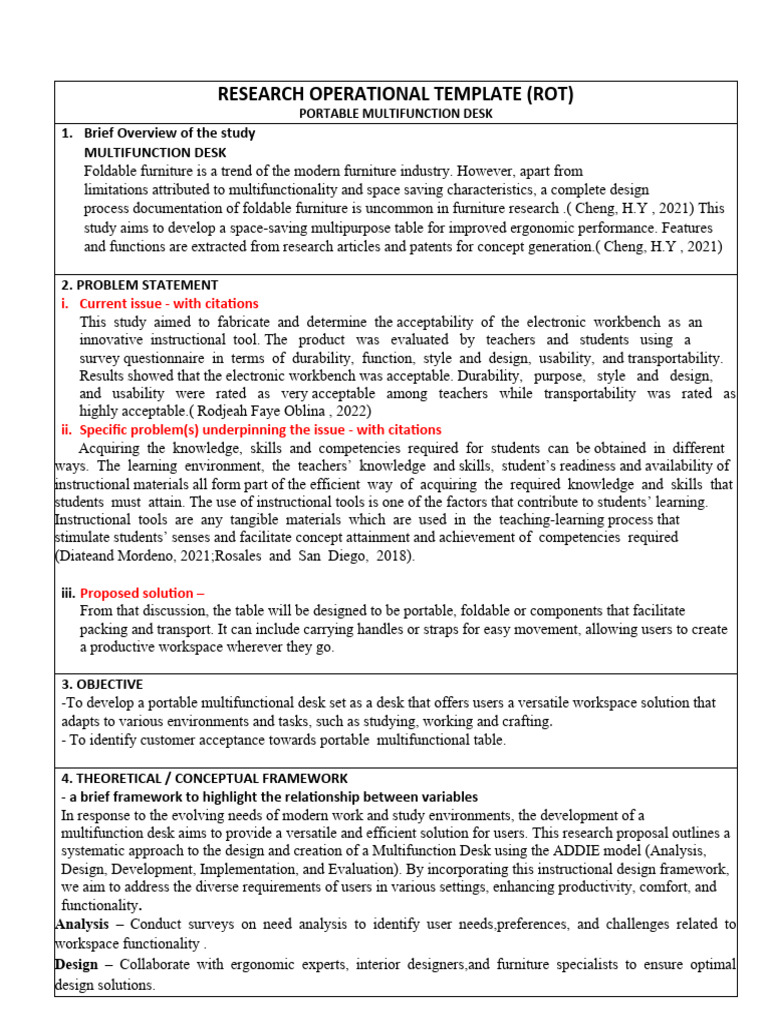 Portable Multifunctional Desk Research | PDF | Instructional Design ...